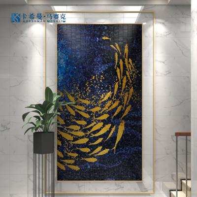 China Modern Custom Pattern Art Pictures Ice Jade Porcelain Mosaic Pool Mural Glass Mosaic Tile Ceramics Mosaic for sale