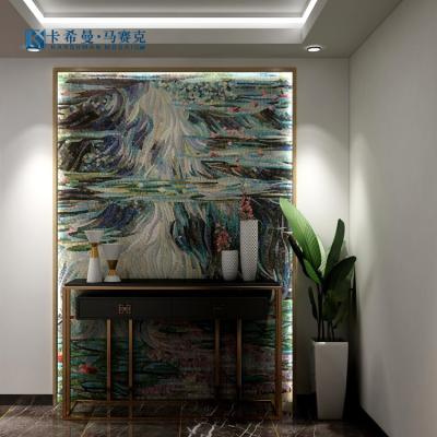 China Modern Custom Mural Wall Tiles Modern Art Handmade Ceramic Tiles Sofa Tv Background Wall Decorative Wall Tiles for sale