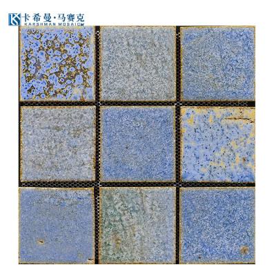 China Modern Custom 100*100mm Multicolor Handmade Kiln Brick Bathroom Mosaic Bathroom Tiles Kitchen Wall Tiles for sale