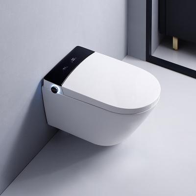 China Automatic Operation Watermark Bathroom Ceramic Flush Automatic Bidet WC Wall Hung Smart Toilet for sale