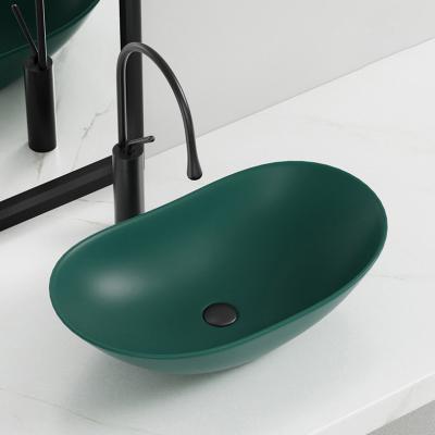 China Simple Bathroom Sink Colorful Matte Finish Ceramic Bathroom Sink for sale