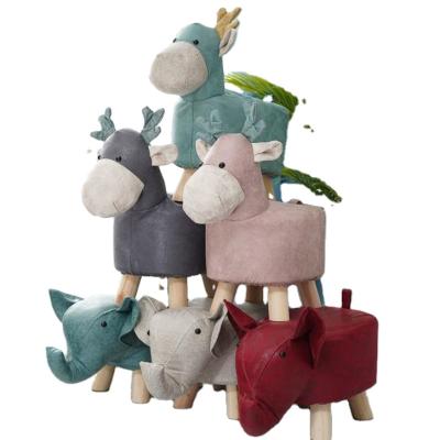 China Living Room Kids Storage Solid Wood Animal Stool High Quality Small Stool Small Wooden Stool for sale