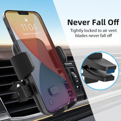 China Car Adjustable Mount Mobile Phone New Product Air Vent Clip One Touch Car Mobile Phone Holder for sale