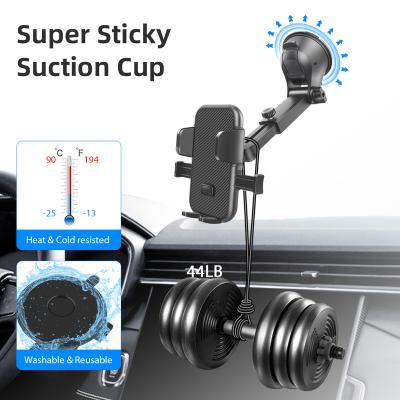 China Stronger Car Mobile Suction Cup Holder Dashboard Cell Phone Holder One Button Release Phone Holder Adjustable Maker Stand for sale