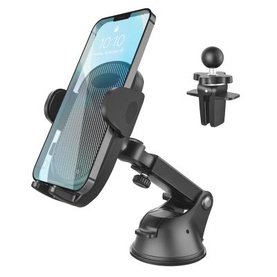 China Best-selling Adjustable 4 in 1 Multi-Function Adjustable Clips Cell Phone Holder Smartphone Holder Air Car Mount Suction Cup Holder Phone for sale