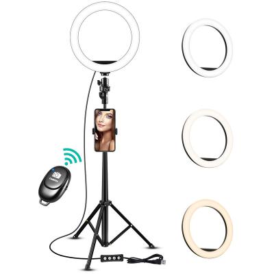 China Tripod Design Upgraded  Selfie Ring Light  Video Reference Phone Holder Selfie Stick Tripod Mount for sale