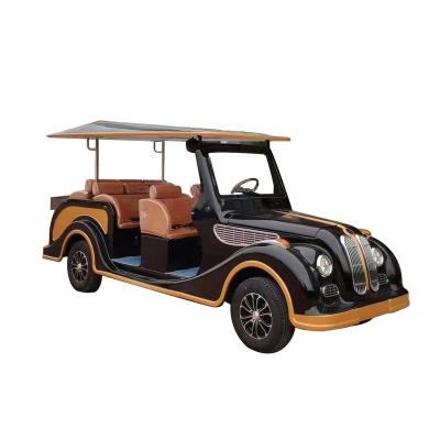 China Golf Place Black Art Carriage Hot Sale Electric Classic Car 8 Seats Electric Guided Perfect Timeless Classic And Modern Fashion Fusion for sale