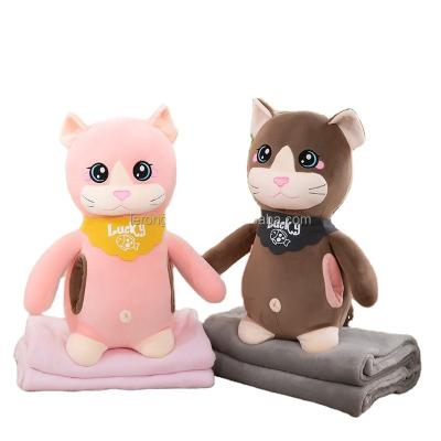 China Wholesale home decoration manufacturer lucky cat new air conditioning is plush toy animal series air conditioning cover can be customized LOGO for sale