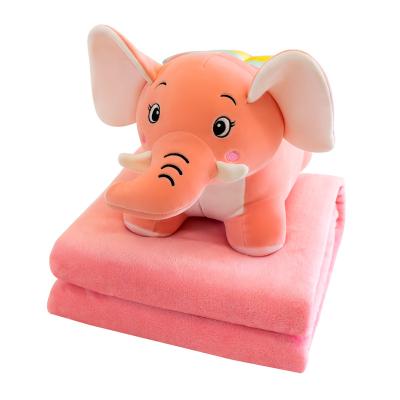 China Fasion Plush Custom Baby Animal Blankets Stuffed Elephant Toys Plush Animal Anima Air Conditioning Blanket For Girls Gifts for sale