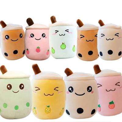 China Fasion 24CM OEM Cute Plush Soft Toy Boba Plush Cushion Pearl Boba Milk Tea Cup Soft Back Pillow for sale