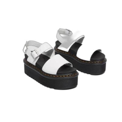 China Anti-Odor Simple Design Comfortable Women's Leather Strap Platform Sandals for sale