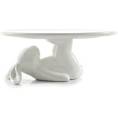 China KOREAN Nordic Tableware Rabbit-shaped Cake Stand Ceramic Dessert Plates for sale