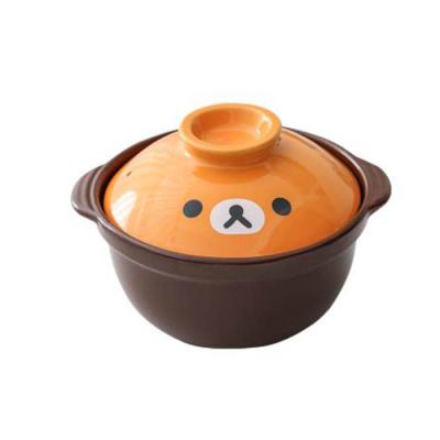 China Japandi Ceramic Cartoon Novelty Bear Cooking Clay Pot -Soup Pot for sale