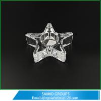 China SM-1118-0 Home decoration electroplated five-pointed starclassical glass candle holders Te koop