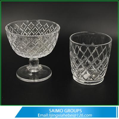 China  Embossed Whisky Glass Crystal DOF Tumbler Glasses for sale