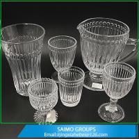 China Christmas Crystal Clear Dessert Cup Clear Dot Rimmed Tempered Glass Cup zu verkaufen