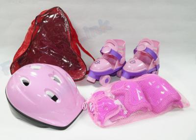 Chine Patins de rouleau réglés des enfants un de rose pendant 2 – 4 années de démarreur avec la vitesse et le casque protecteurs à vendre