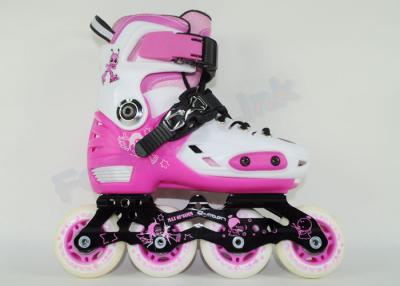 China Roze CNC van Meisjes Gealigneerd Rolschaatsen In te ademen het Netwerkbovenleer Rollerblades van Aluminiumchassis Te koop