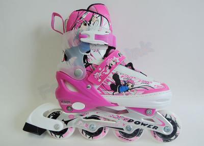 China EVA Insole Stitched Inline Ice Skates with ABEC-7 Bearing , Pink Ice Skates for Girls for sale