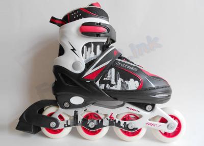 China Black Cool Adjustable Ice Skating Shoes / 4 Wheel Inline Roller Skates for Kids for sale