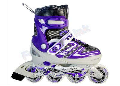 China Purple Aluminum Frame Roller Skate Shoes for Adults , 4 Wheel Mens Roller Skates for sale