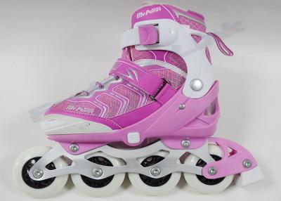 China Steife Shell-Rosa-Hockey-Rollschuh-Inline-Hockey-Ausrüstung mit PU-Gummi-Rädern zu verkaufen