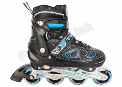 China Boy Style Semi-Soft Black Inline Hockey Skates 4 PU Wheels Inline Wheel Skate for sale