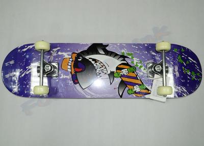 China Het dubbele Houten Skateboard van de Schop Concave Esdoorn met Document Sticker en Wit Zand Te koop