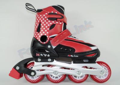 China Breathable Liner Boys Roller Inline Skates , CE Approved Red Skate Shoes with Wheels for sale