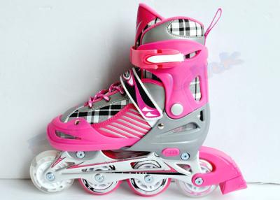 China PU LED Wheels Flashing Kids Adjustable Roller Skates Locking Cam Lever Buckles for sale