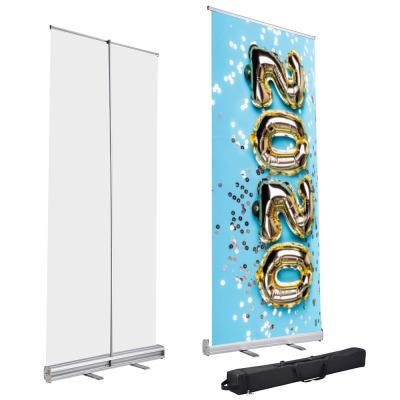 China Custom Portable Outdoor Backdrop 80x200cm Roll Banner Display Trade Show Aluminum Retractable Advertising Stand for sale