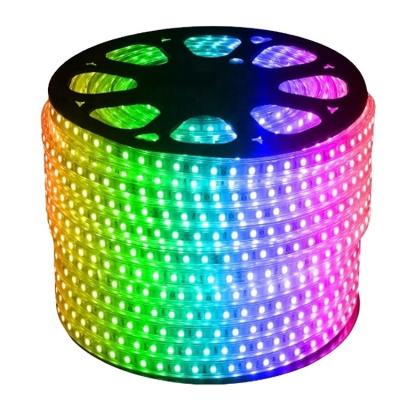 China Decorative RGB LED Lighting Strip 220V-240V Waterproof 5050 SMD Lights Rope for sale