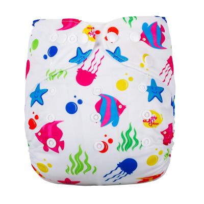 China Wholesale Eco-Friendly Washable Reusable Cloth Printed Baby Diapers Printed Reusable Nappies With Insert for sale