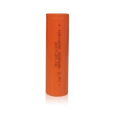 China Cylindrical toys 18650 lithium battery 3.7V2000mAh polymer lithium battery factory supply quality assurance for sale