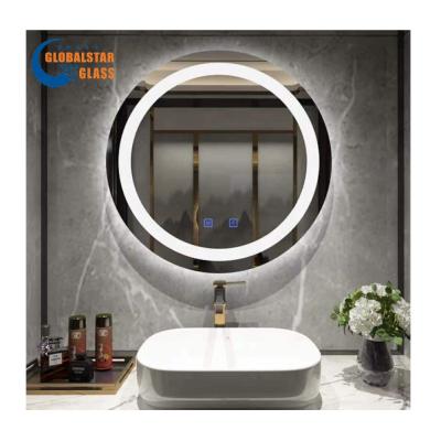 China Makeup Mirror Bedroom Bathroom Vanity Magnifying LED Moving Table Customized Lights Smart Glass Mirror for sale