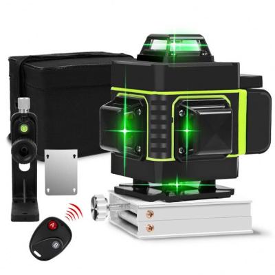 China 16 Lines 360 Degree Self-Leveling Green Machine Tool Laser Horizontal Vertical Level With Remote Control 4D Laser Level 20*20*20cm for sale