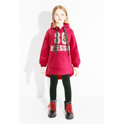 China Factory Direct Sale High Quality Anti-shrinkage Custom Autumn And Winter Street Casual Sports Pullovers For Kids Cute Girls Red Hoodie for sale