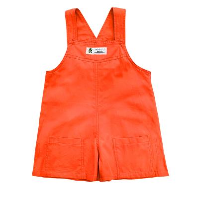 China Factory direct sales summer new products design fashion special little girl cotton overall anti-pilling denim orange green for sale