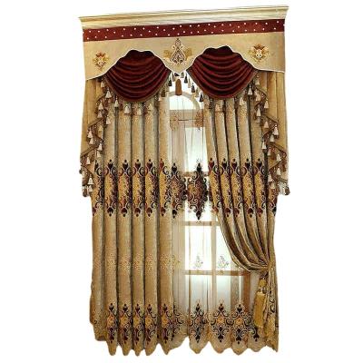 China High Grade Embroidered Blackout Curtain Snow Wool Living Room Window Screen for sale