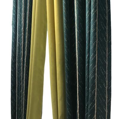 China Dark Green Royal Blue Gray Isolated Herringbone Curtain Small Texture Light Luxury Jacquard Fabric for sale