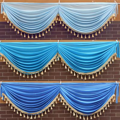 China New main store decoration wedding flame retardant gauze curtain wedding stage background layout stair railing 4S gold store jewelry flame retardant wedding for sale