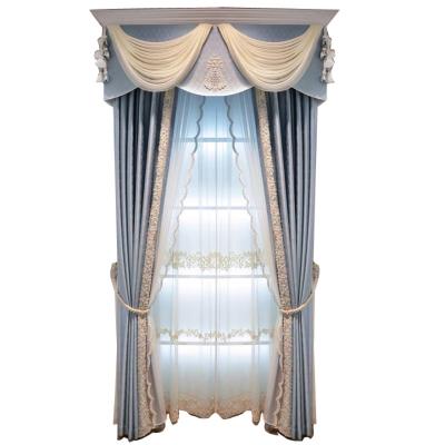 China Luxury Blackout Curtains Embroidered Curtains Style Solid Color European Luxury Curtains for sale