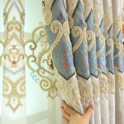 China Luxury Insulated Drapes Embroidery Drapes Curtains For Living Room for sale