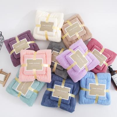 China Wholesale Cheap Microfiber Coral Fleece Bath Towel Gift Soft Absorbent Face Towel QUICK DRY Set Towel for sale