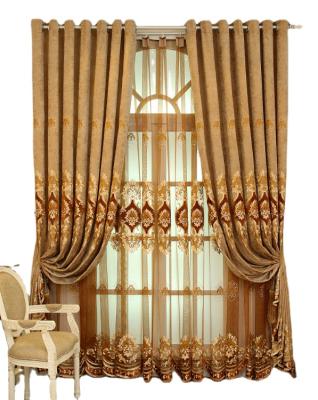 China Wholesale Luxury Cortina Ready Made Blackout Designs Living Room Embroidered Window Curtain for sale