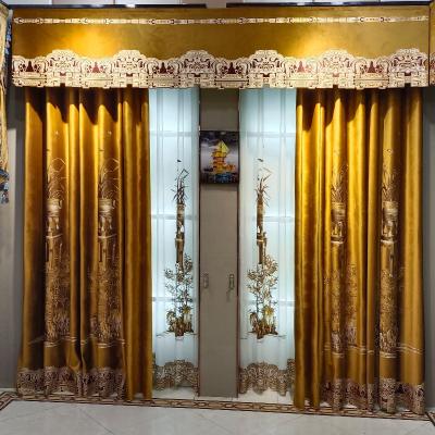 China European American hotel flat window curtains for living room bedroom villa gauze high quality luxury ready made curtains European curtains for sale