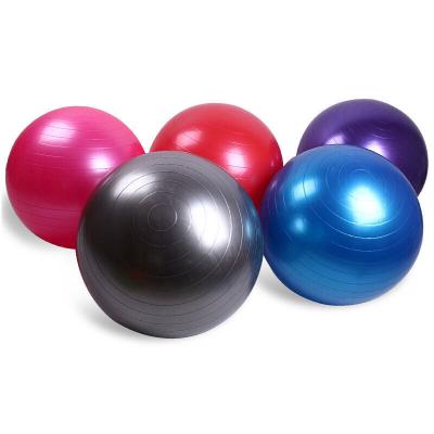 China Soft Inflatable Gym Exercise PVC Balance Ball Yoga Ball OEM 65cm Anti Slip Fitness Set Customized Fitness Pilates Ball for sale