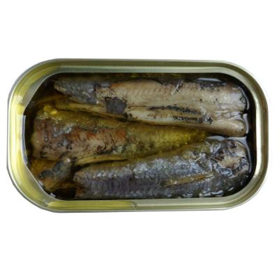 China Low Price OEM Canned Oval Tin 125g Canned Seafood Canned Sardine Fish In Vegetable Oils for sale