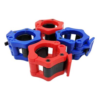 China Weight Lfiting Barbell Accessories 2 Weightlifting Lock Barbell Clips TPR Barbell Collar Clamps for sale