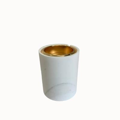 China Nordic modern candle light luxury marble cup decoration table hotel ktv candlestick creative home model accessories for sale